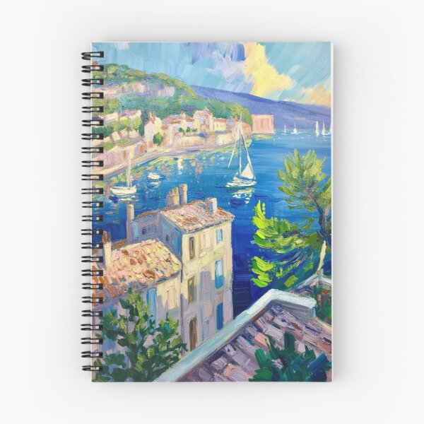 Item preview, Seaside House with Blue Shutters – French Impressionist Landscape designed and sold by CARRAANN.