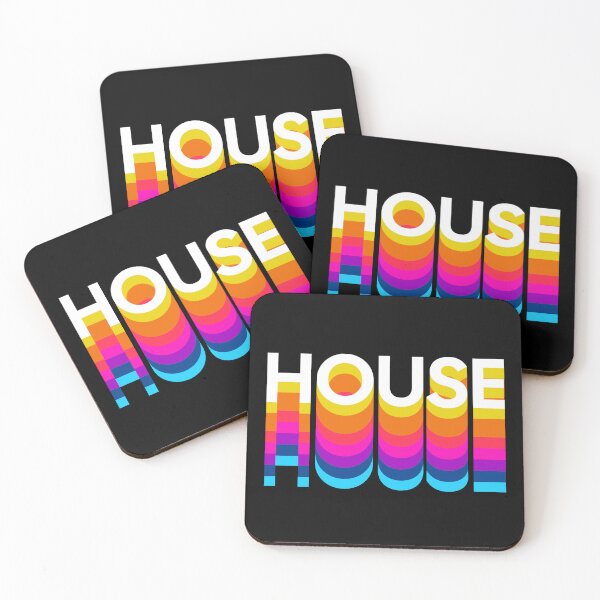 Item preview, HOUSE MUSIC  - Multi Color Drop Shadow (Black) designed and sold by Discothreadz.