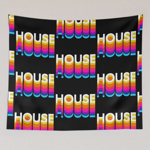Item preview, HOUSE MUSIC  - Multi Color Drop Shadow (Black) designed and sold by Discothreadz.