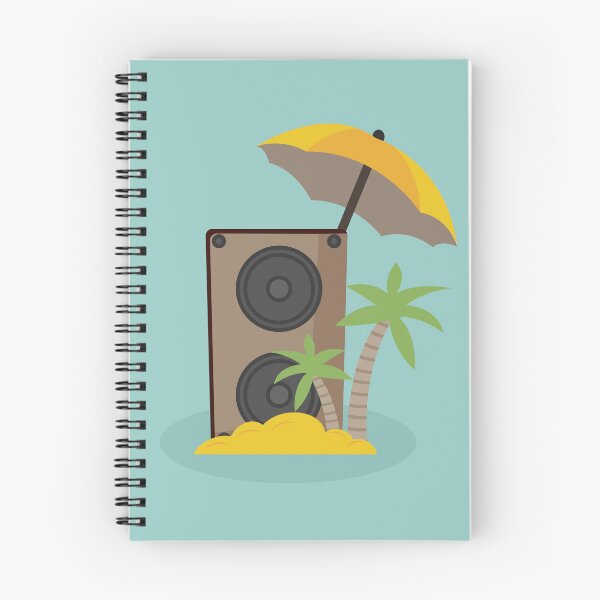 Item preview, Flat Design Illustration with Stereo Speakers for Music and Umbrella, Palms designed and sold by AlginaPugachova.