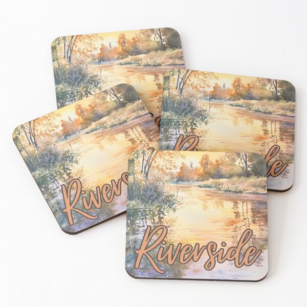 Item preview, Riverside California Watercolor Scenic Sunset designed and sold by TuncGK.