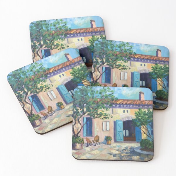 Item preview, Sunlit Courtyard in the South of France – French Impressionist Painting designed and sold by CARRAANN.
