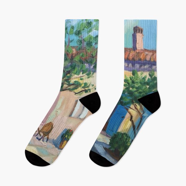 Item preview, Sunlit Courtyard in the South of France – French Impressionist Painting designed and sold by CARRAANN.