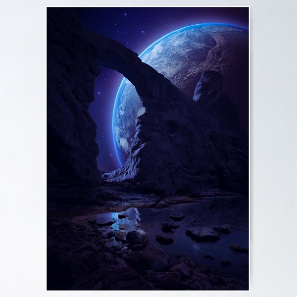 Item preview, Earth Viewed from Another Planet - Cosmic Landscape Art designed and sold by ApGraphicDesigns.