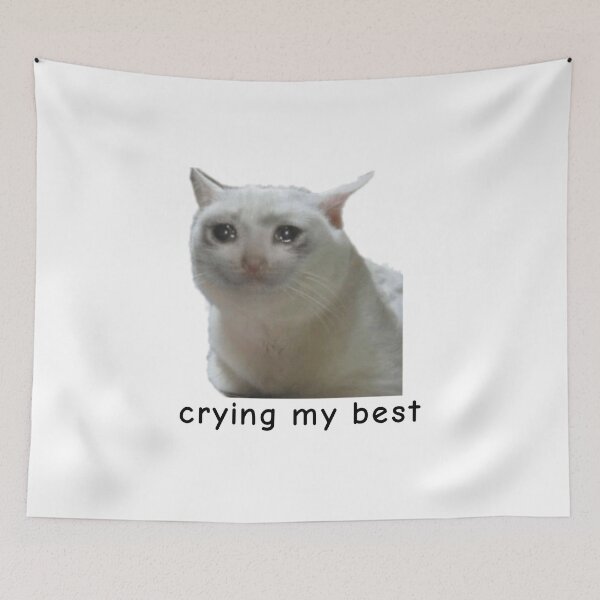 Item preview, Crying My Best - Meme Cat 1 designed and sold by aurora-borealis.