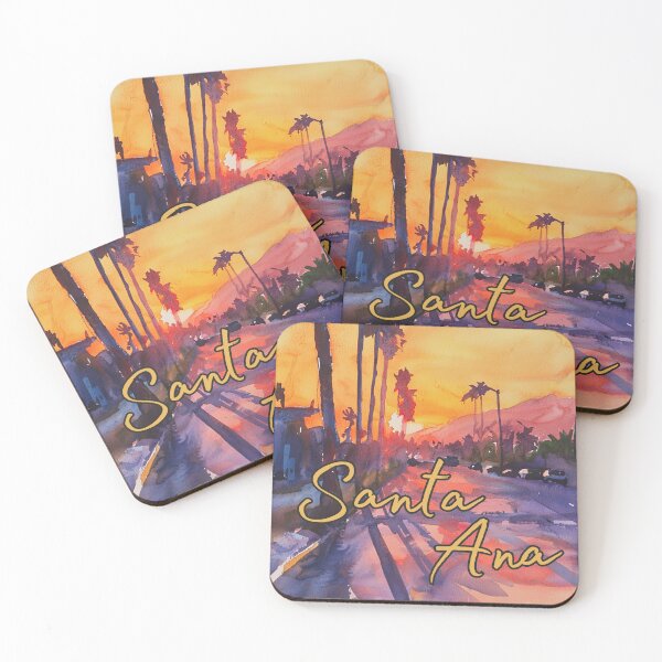 Item preview, Santa Ana California Sunset Watercolor Print designed and sold by TuncGK.