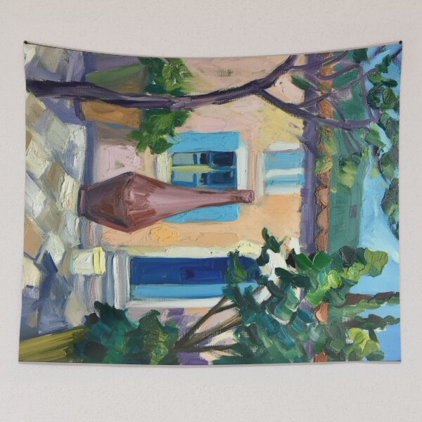 Item preview, Large Clay Jug in a French Garden – Impressionist Still Life designed and sold by CARRAANN.