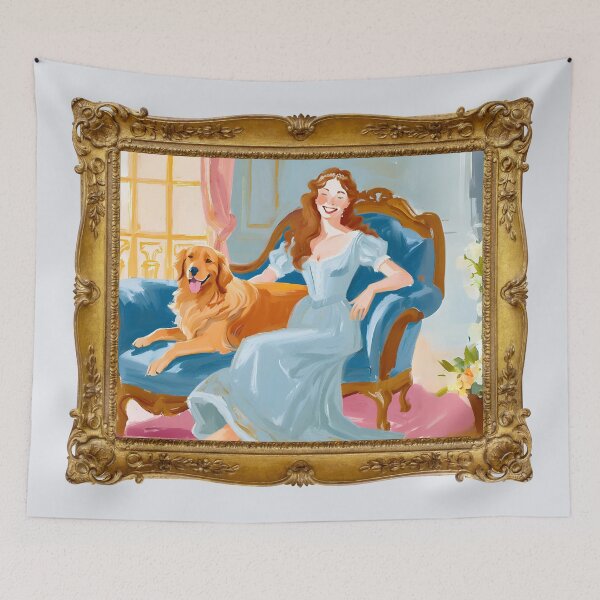 Item preview, Oil Painting with Golden Retriever designed and sold by ThiccAndSik.