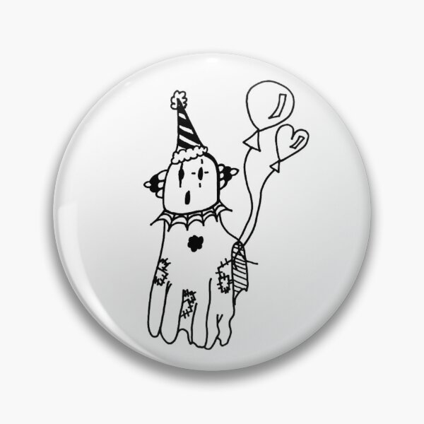 Item preview, Greyscale Patched Up Circus Clown Ghost With Balloons designed and sold by KayTurtless.