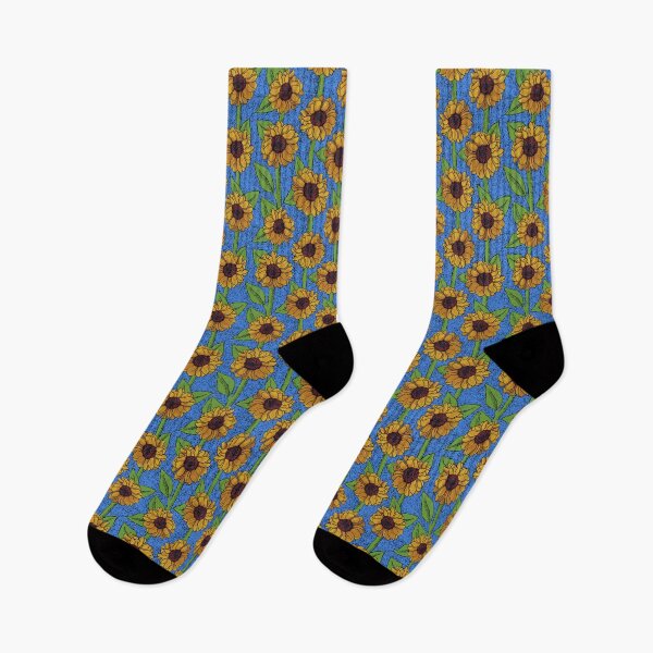 Item preview, Field of sunflowers on bright blue designed and sold by MarySchwindt.