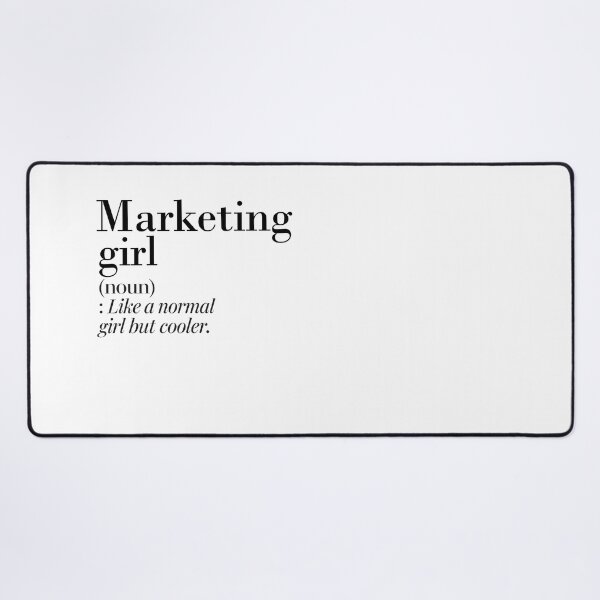Vista previa del artículo con la obra «Definición de chica de marketing: amante del marketing divertido», diseñado y vendido por Watsonarts.