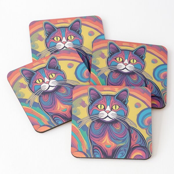 Item preview, Trippy cat designed and sold by Purple Fabric.