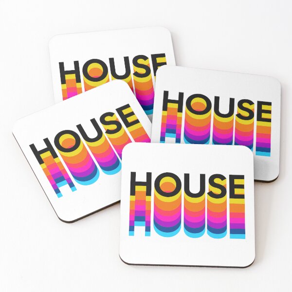 Item preview, HOUSE MUSIC  - Multi Color Drop Shadow (Black)  designed and sold by Discothreadz.