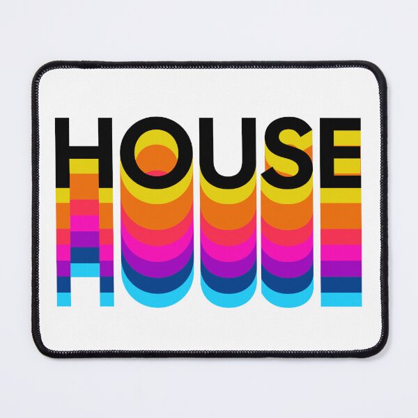 Item preview, HOUSE MUSIC - Multi Color Drop Shadow (Black) designed and sold by Discothreadz.
