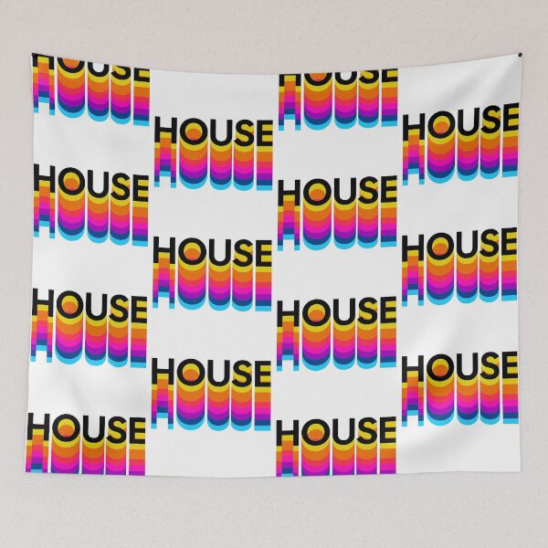 Item preview, HOUSE MUSIC  - Multi Color Drop Shadow (Black)  designed and sold by Discothreadz.