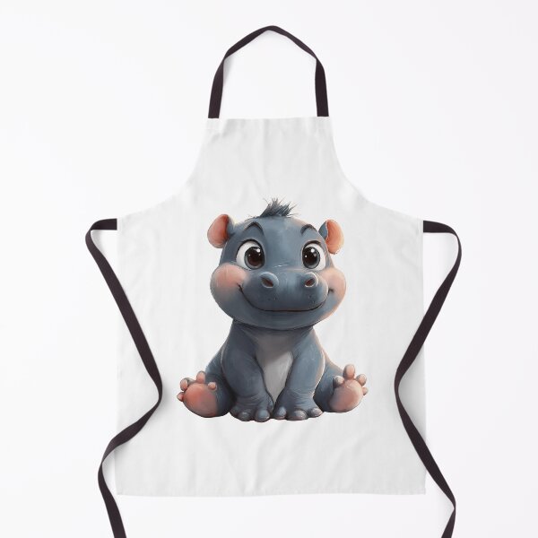 Item preview, Cute Baby Hippo Illustration - Adorable Cartoon Style Jungle Animal designed and sold by Art of Ngu.