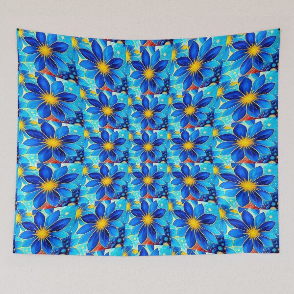 Item preview, Pretty Blue Flowers Pattern designed and sold by Patternflower.