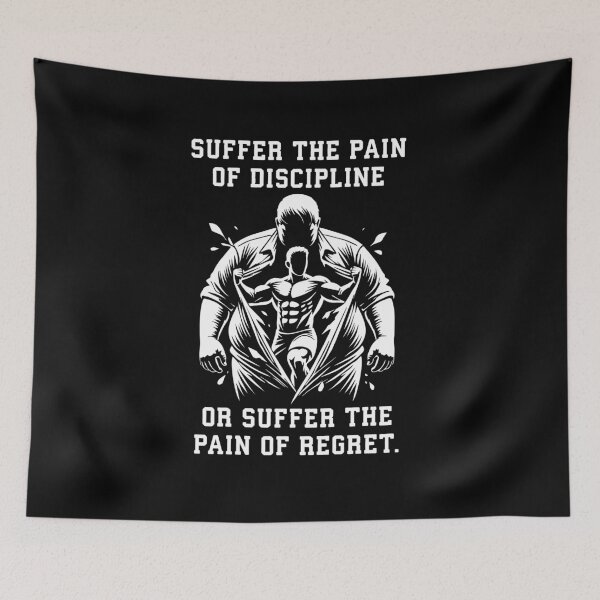 Item preview, Suffer Pain of Discipline or Regret - Fitness Motivational designed and sold by chantastical.