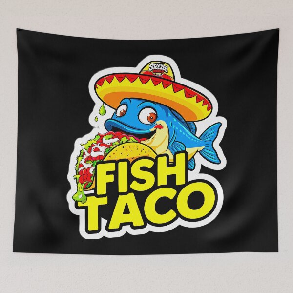 Item preview, Fish Taco Sticker Design designed and sold by SteezeeStore.