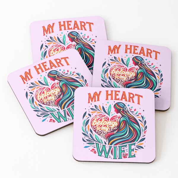 Item preview, My heart belongs to my wife, typography designed and sold by maxmaj.