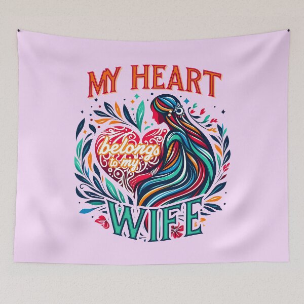 Item preview, My heart belongs to my wife, typography designed and sold by maxmaj.