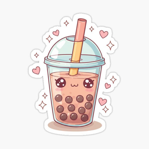 Vista previa del artículo con la obra «té de burbujas boba kawaii », diseñado y vendido por Virelix.
