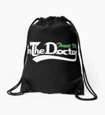trust me i'm the doctor typograph Carls style Drawstring Bag