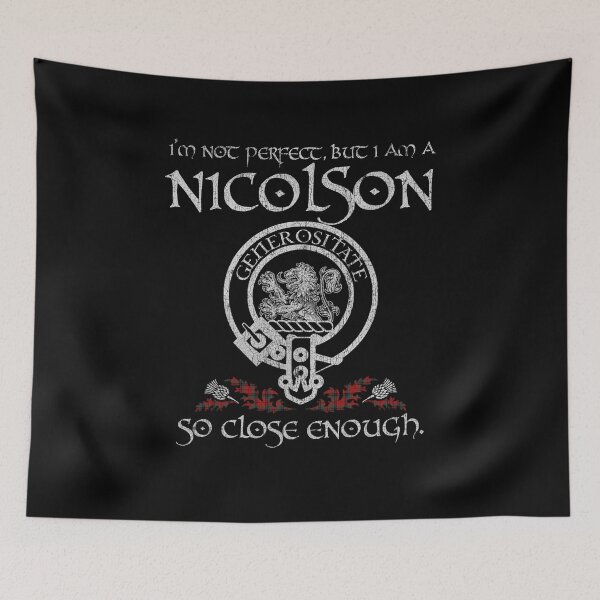 Item preview, Nicolson clan Scottish surname crest badge motto tartan sporran kilt men women designed and sold by Clan1093.