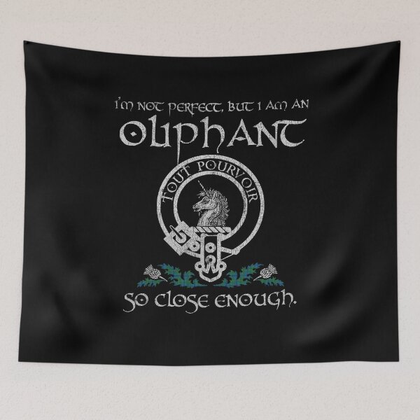 Item preview, Oliphant clan Scottish surname crest badge motto tartan sporran kilt men women designed and sold by Clan1093.