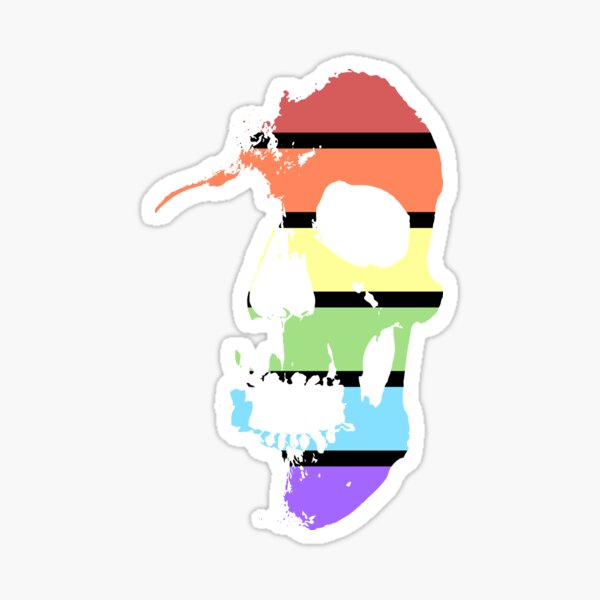 Pale Rainbow Skull Sticker