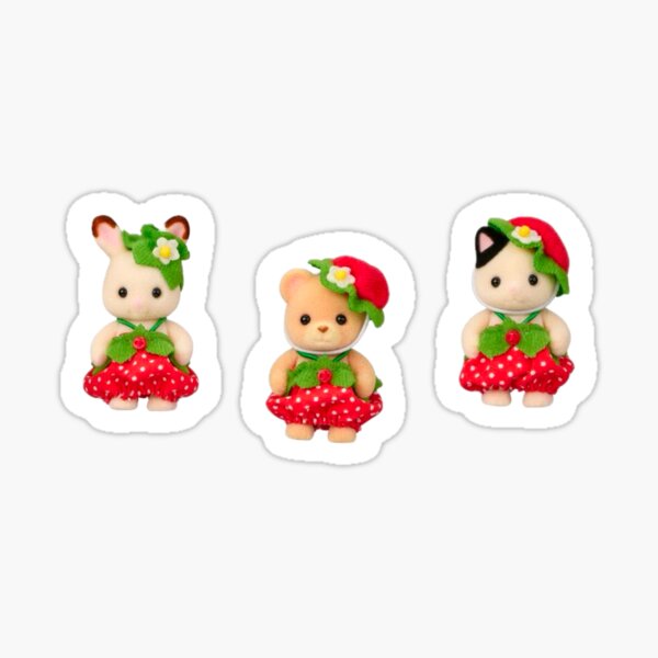Artikel-Vorschau von Erdbeer-Calico Critters Baby-Aufkleber-Pack / Sylvanian Family Baby-Aufkleber-Pack, designt und verkauft von demsicle.