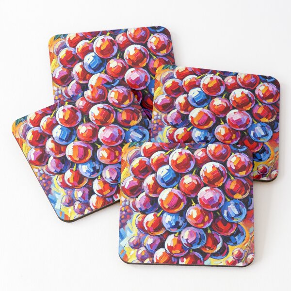 Item preview, Juicy Red Grapes Cluster in Vivid Artistic Vineyard designed and sold by ChrisButler.