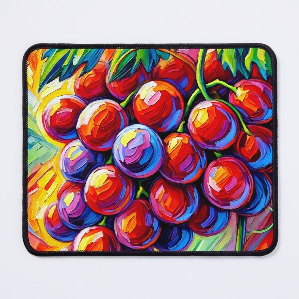 Item preview, Vibrant Red Grapes Cluster with Lush Green Leaves designed and sold by ChrisButler.