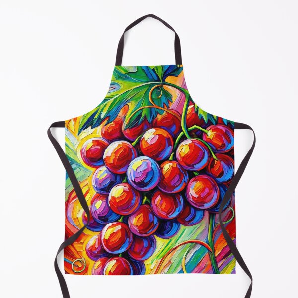 Item preview, Vibrant Red Grapes Cluster with Lush Green Leaves designed and sold by ChrisButler.