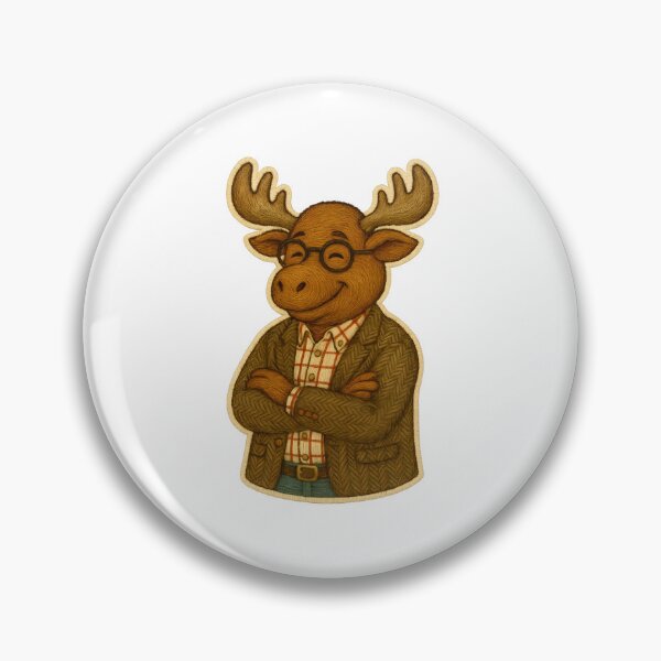 Item preview, Sophisticated Moose in Blazer Embroidery Sticker designed and sold by #Adulting Central.
