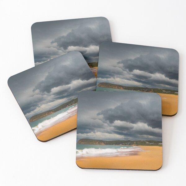 Item preview, stormfront shelf cloud over beach and breaking waves designed and sold by dags.