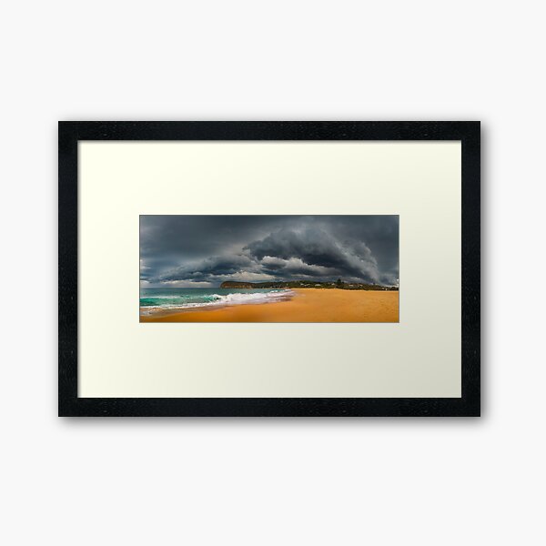 Item preview, stormfront shelf cloud over beach and breaking waves designed and sold by dags.
