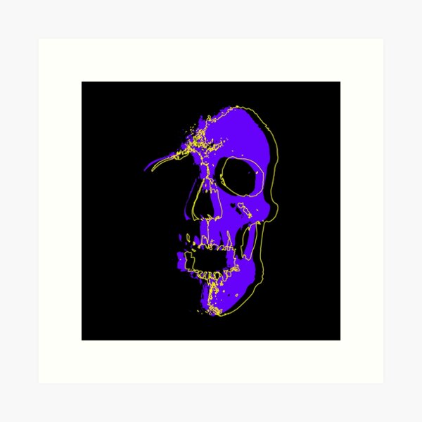 Skull - Purple Art Print