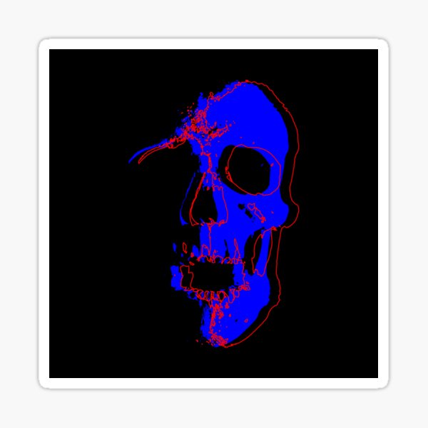 Skull - Blue Sticker
