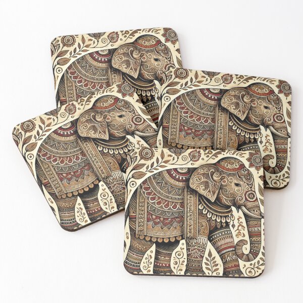 Item preview, Majestic Pichwai Elephant designed and sold by Dream Bloom Gallery.