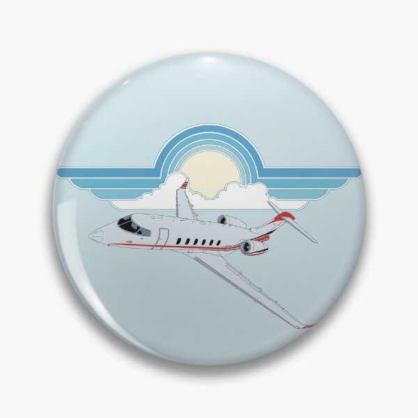 Item preview, Bombardier Challenger 350 Blue Sky Pilot Wings Retro Aviation Design designed and sold by skye-studio.