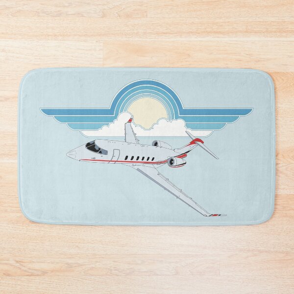 Item preview, Bombardier Challenger 350 Blue Sky Pilot Wings Retro Aviation Design designed and sold by skye-studio.