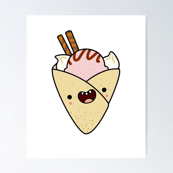 Item preview, Kawaii Strawberry Ice Cream Crepe designed and sold by kawaiilife.