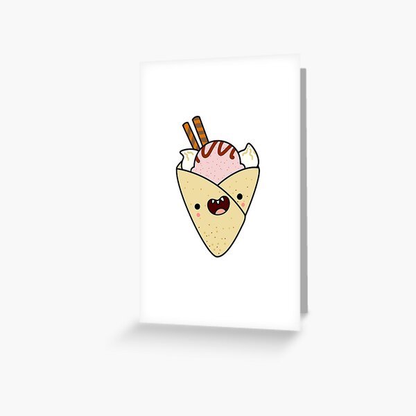 Vista previa del artículo con la obra «Crepe de helado de fresa kawaii», diseñado y vendido por kawaiilife.