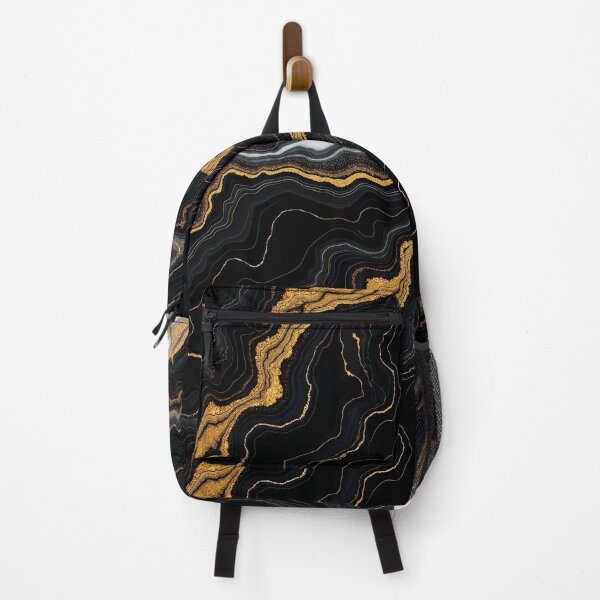 Item preview, Black Marble with Gold and White Swirling Patterns designed and sold by The Fluffy Monster.