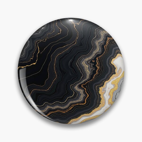 Item preview, Black Marble with Gold and White Swirling Patterns designed and sold by The Fluffy Monster.