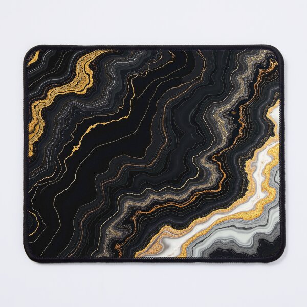 Item preview, Black Marble with Gold and White Swirling Patterns designed and sold by The Fluffy Monster.