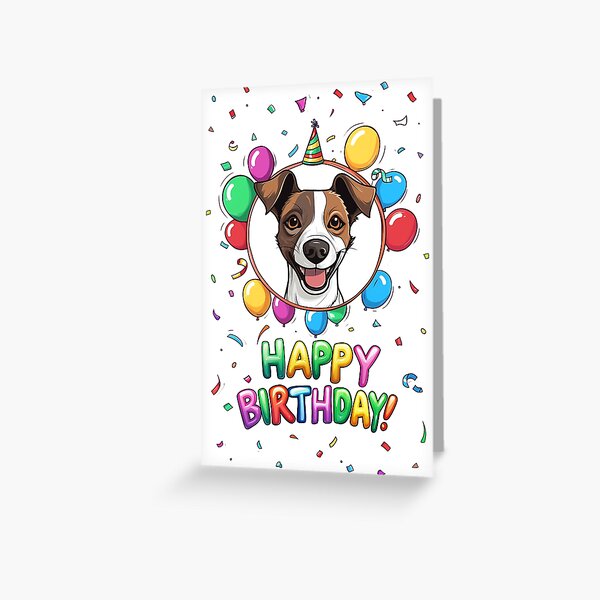 Item preview, Birthday Jack Russell Dog - Brown and White - Happy Birthday! designed and sold by wotsthis.