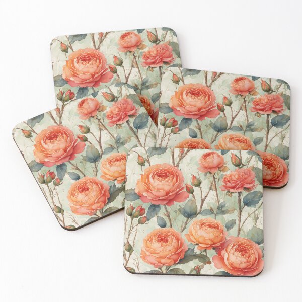 Item preview, Vintage Roses and buds in watercolor  designed and sold by Designbes.
