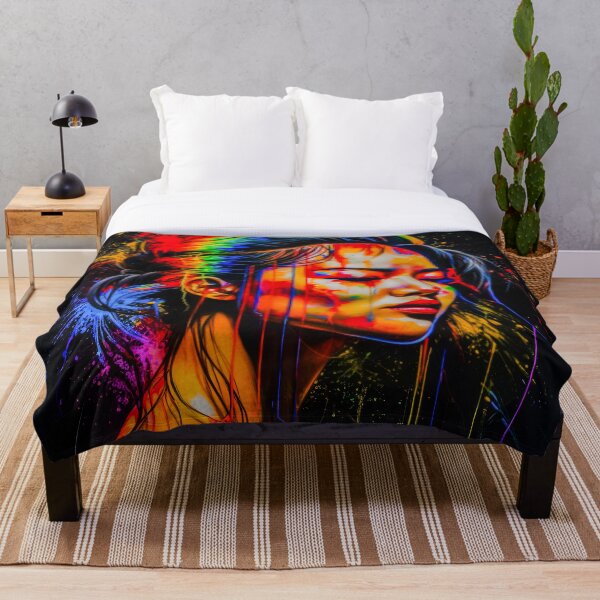 Item preview, Vibrant Neon Portrait – Abstract Expressionist Art designed and sold by CASturgill.